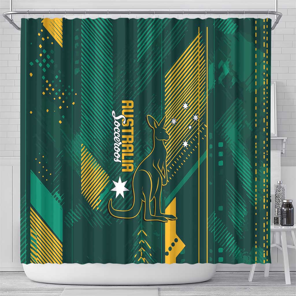 Australia Socceroos 2026 Custom Shower Curtain Go Aussie Kangaroo National Color