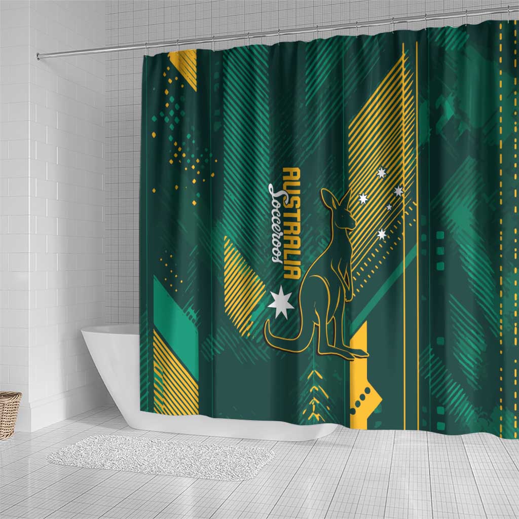 Australia Socceroos 2026 Custom Shower Curtain Go Aussie Kangaroo National Color