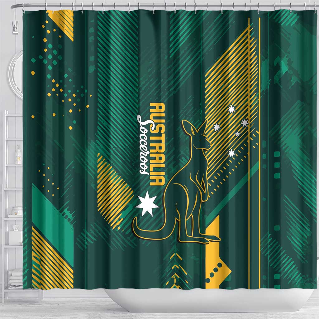 Australia Socceroos 2026 Custom Shower Curtain Go Aussie Kangaroo National Color