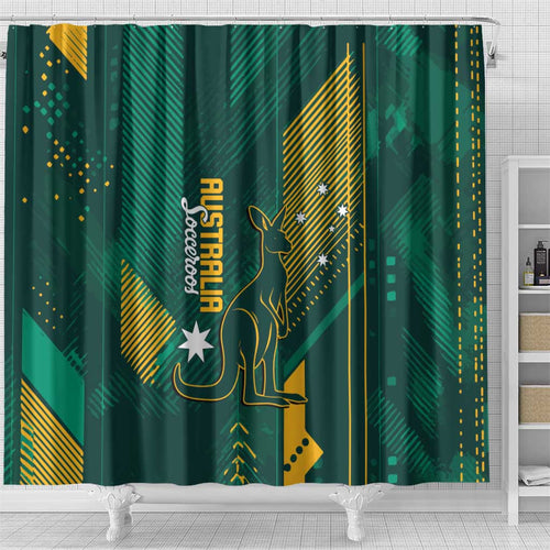 Australia Socceroos 2026 Custom Shower Curtain Go Aussie Kangaroo National Color