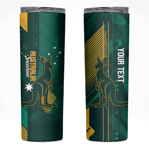 Australia Socceroos 2026 Custom Skinny Tumbler Go Aussie Kangaroo National Color