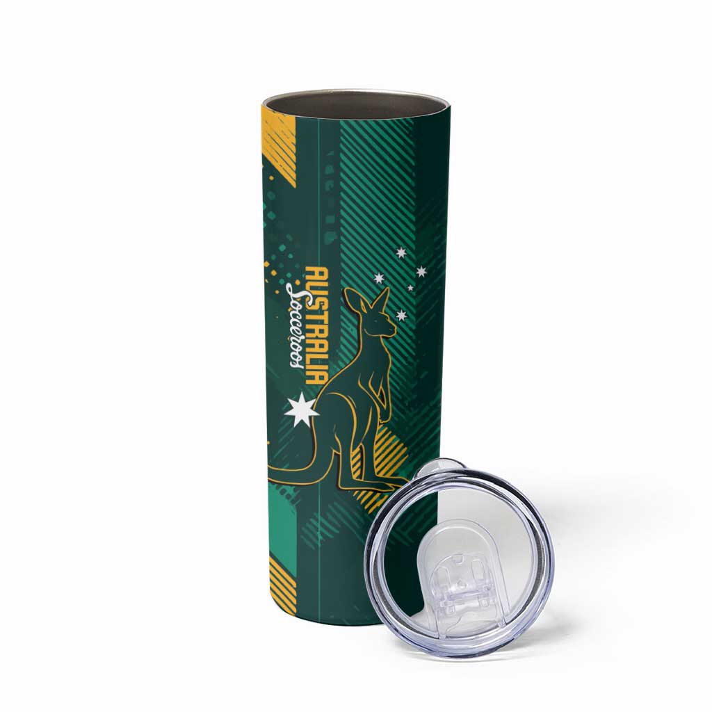 Australia Socceroos 2026 Custom Skinny Tumbler Go Aussie Kangaroo National Color