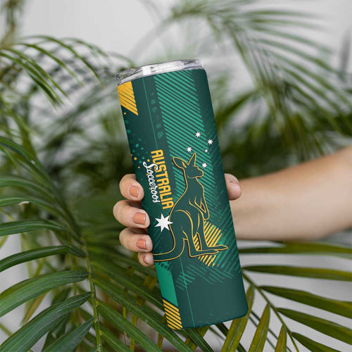 Australia Socceroos 2026 Custom Skinny Tumbler Go Aussie Kangaroo National Color