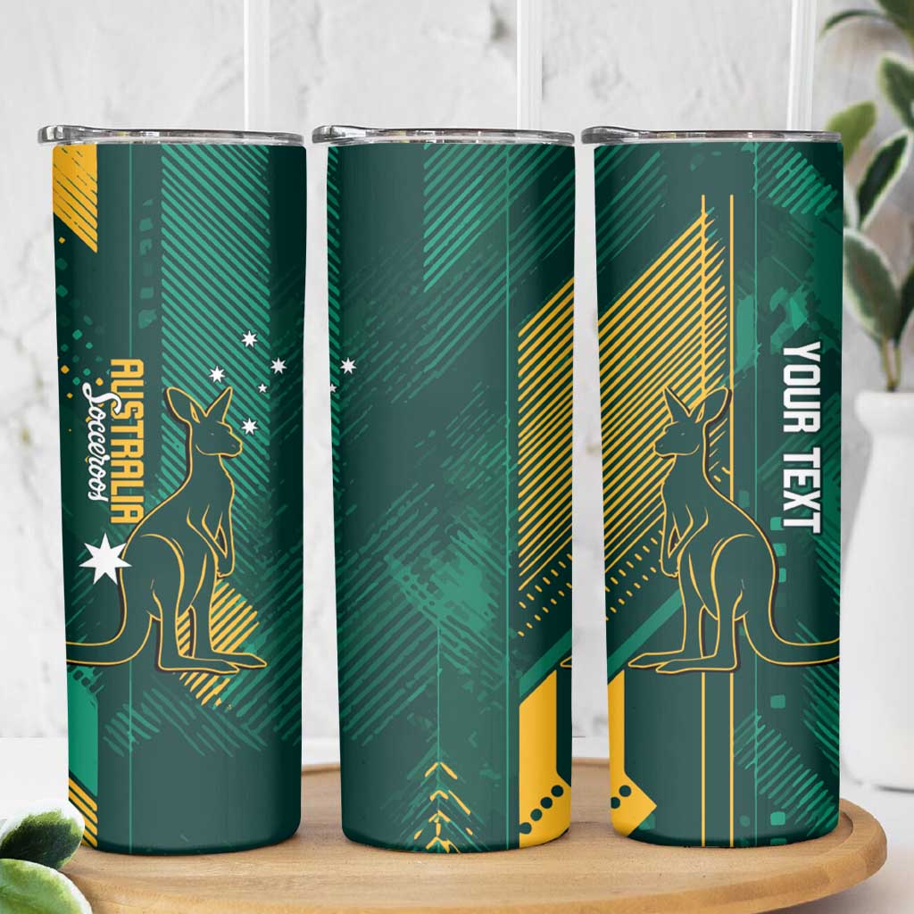 Australia Socceroos 2026 Custom Skinny Tumbler Go Aussie Kangaroo National Color