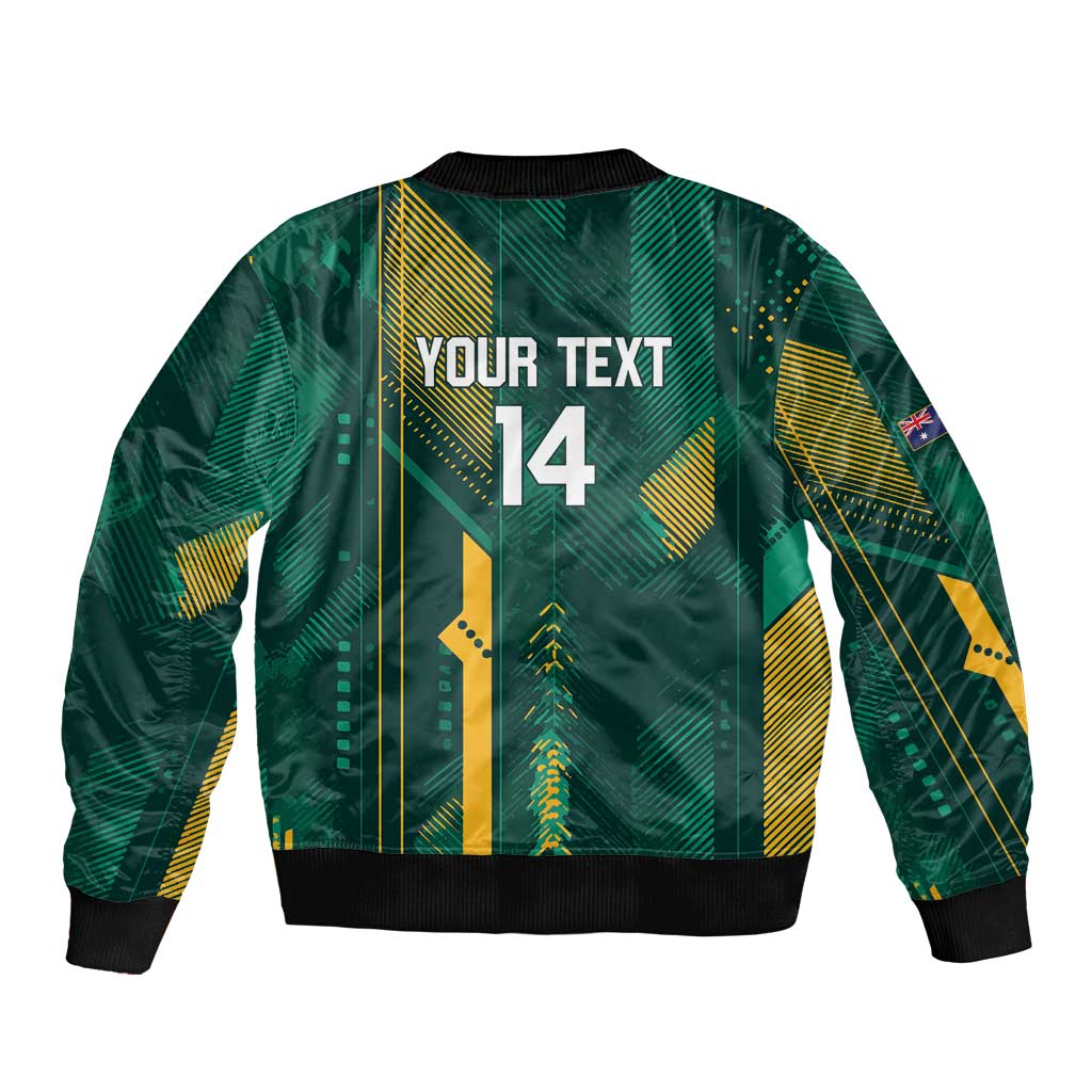 Australia Socceroos 2026 Custom Sleeve Zip Bomber Jacket Go Aussie Kangaroo National Color