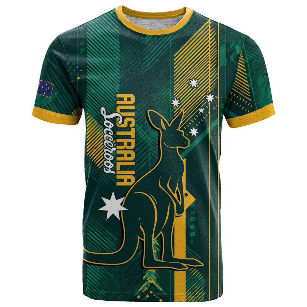 Australia Socceroos 2026 Custom T Shirt Go Aussie Kangaroo National Color