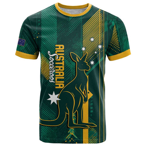 Australia Socceroos 2026 Custom T Shirt Go Aussie Kangaroo National Color