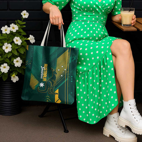 Australia Socceroos 2026 Custom Tote Bag Go Aussie Kangaroo National Color