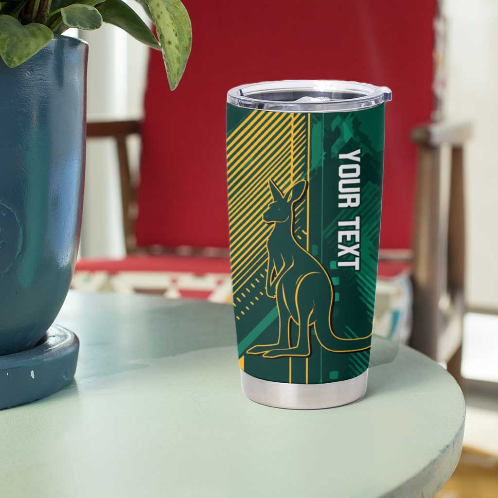 Australia Socceroos 2026 Custom Tumbler Cup Go Aussie Kangaroo National Color