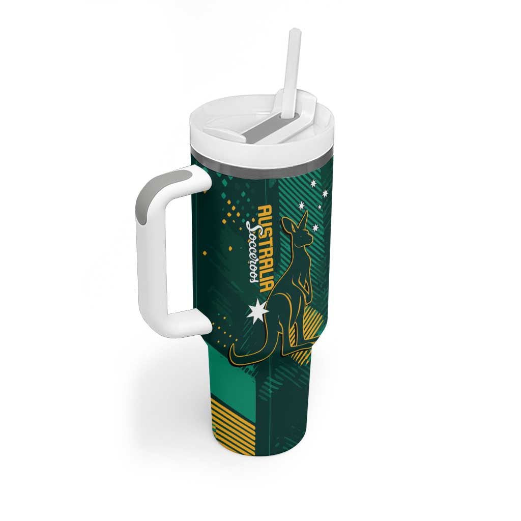 Australia Socceroos 2026 Custom Tumbler With Handle Go Aussie Kangaroo National Color