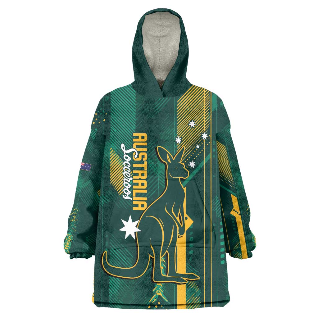 Australia Socceroos 2026 Custom Wearable Blanket Hoodie Go Aussie Kangaroo National Color