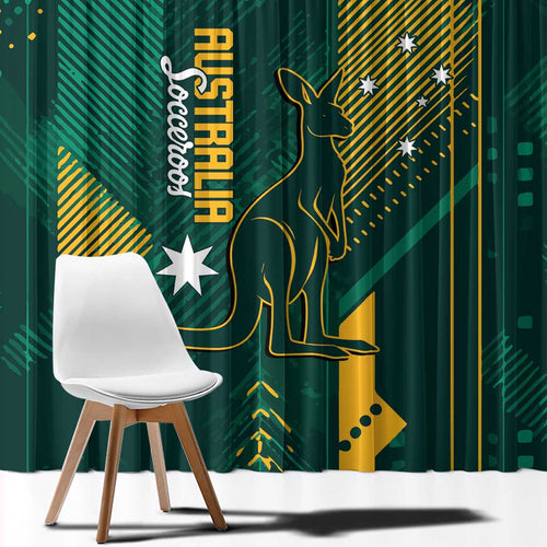 Australia Socceroos 2026 Custom Window Curtain Go Aussie Kangaroo National Color