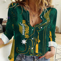 Australia Socceroos 2026 Custom Women Casual Shirt Go Aussie Kangaroo National Color