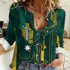 Australia Socceroos 2026 Custom Women Casual Shirt Go Aussie Kangaroo National Color