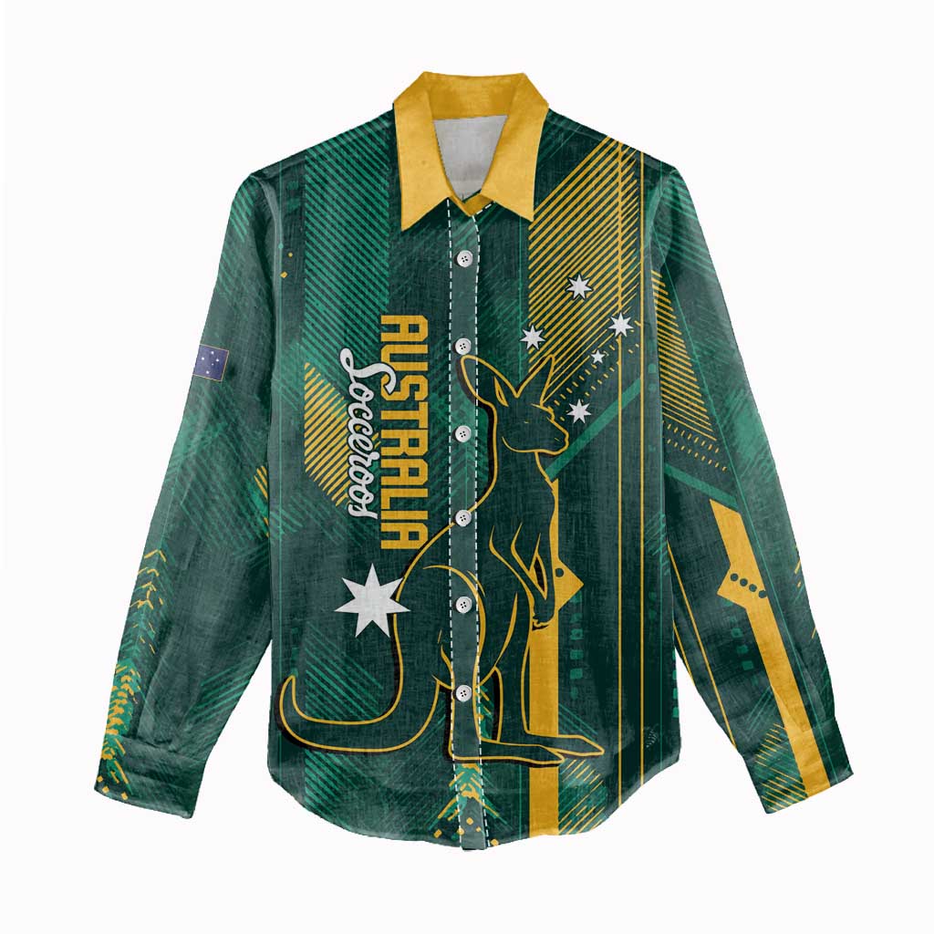 Australia Socceroos 2026 Custom Women Casual Shirt Go Aussie Kangaroo National Color