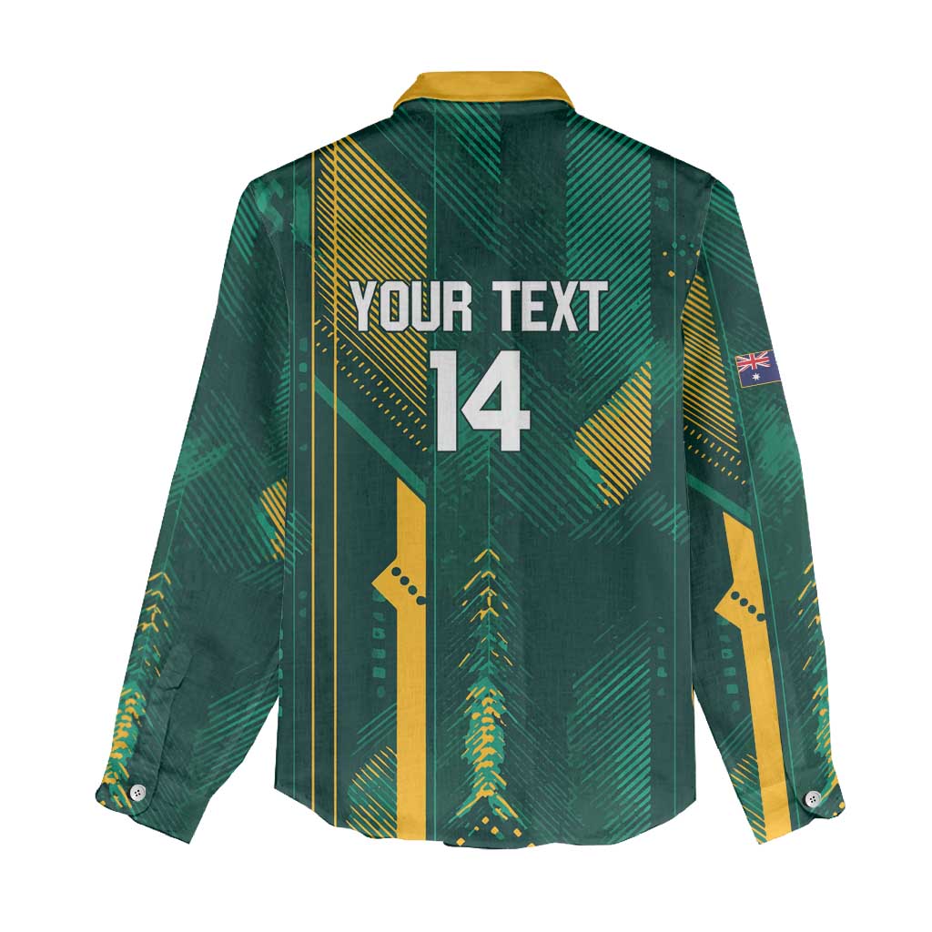 Australia Socceroos 2026 Custom Women Casual Shirt Go Aussie Kangaroo National Color