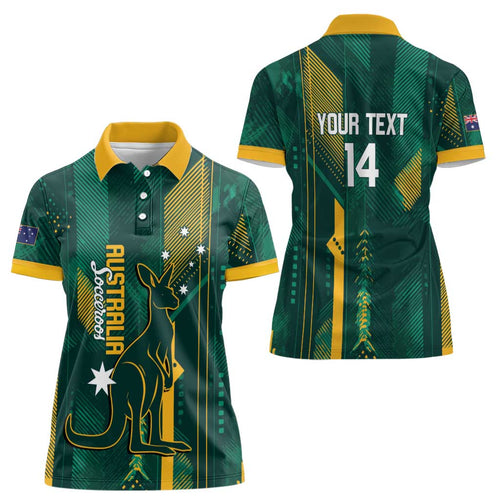 Australia Socceroos 2026 Custom Women Polo Shirt Go Aussie Kangaroo National Color