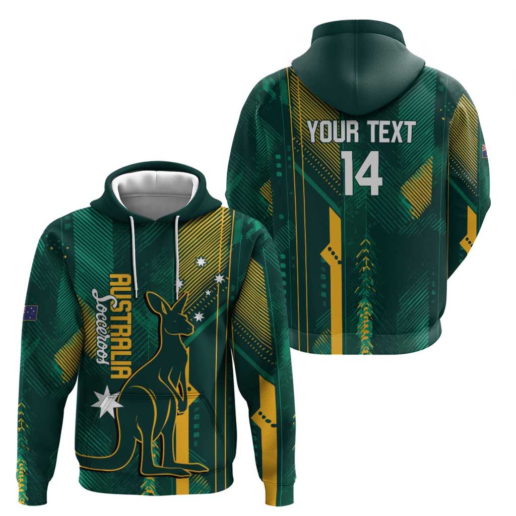 Australia Socceroos 2026 Custom Zip Hoodie Go Aussie Kangaroo National Color