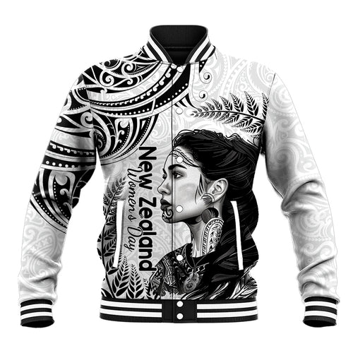 New Zealand Women's Day Baseball Jacket Aotearoa Kia Whakapumau Te Mana Wahine