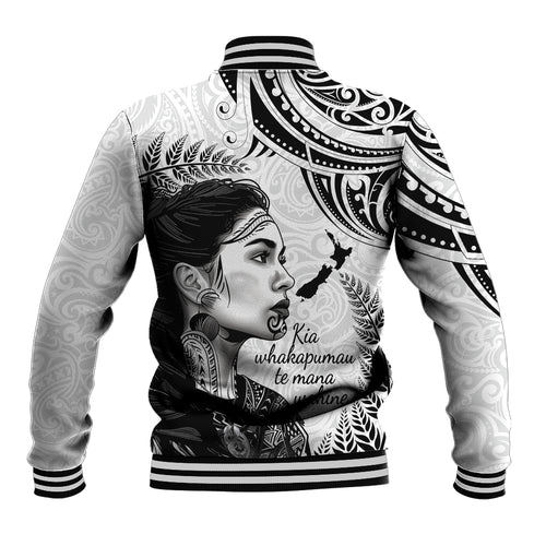 New Zealand Women's Day Baseball Jacket Aotearoa Kia Whakapumau Te Mana Wahine