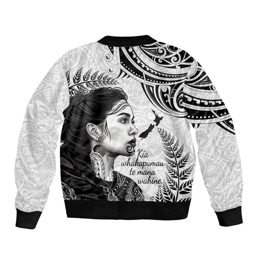 New Zealand Women's Day Bomber Jacket Aotearoa Kia Whakapumau Te Mana Wahine