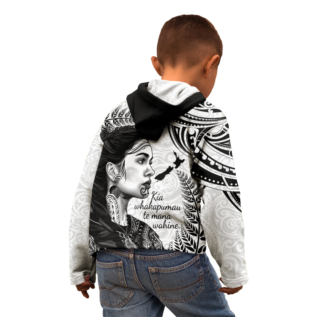 New Zealand Women's Day Kid Hoodie Aotearoa Kia Whakapumau Te Mana Wahine