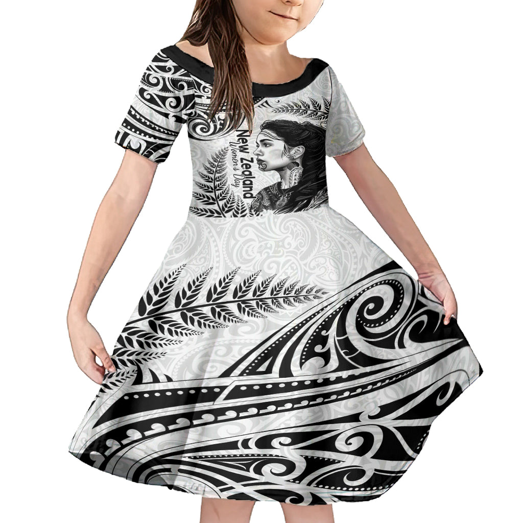 New Zealand Women's Day Kid Short Sleeve Dress Aotearoa Kia Whakapumau Te Mana Wahine