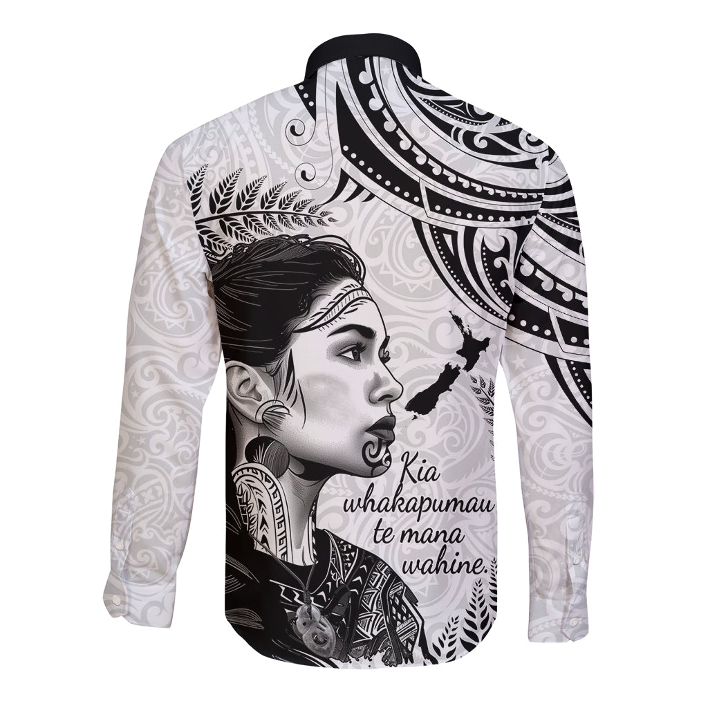 New Zealand Women's Day Long Sleeve Button Shirt Aotearoa Kia Whakapumau Te Mana Wahine