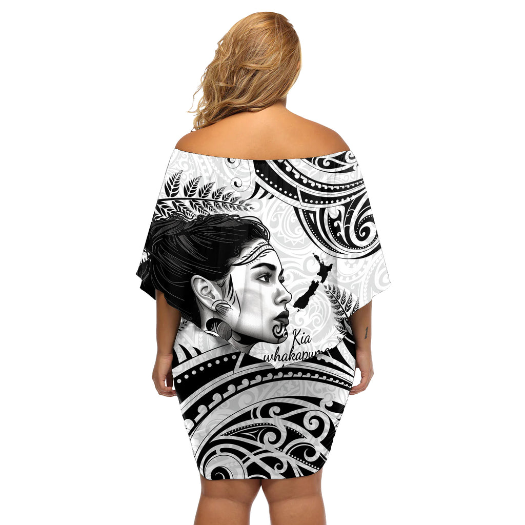 New Zealand Women's Day Off Shoulder Short Dress Aotearoa Kia Whakapumau Te Mana Wahine