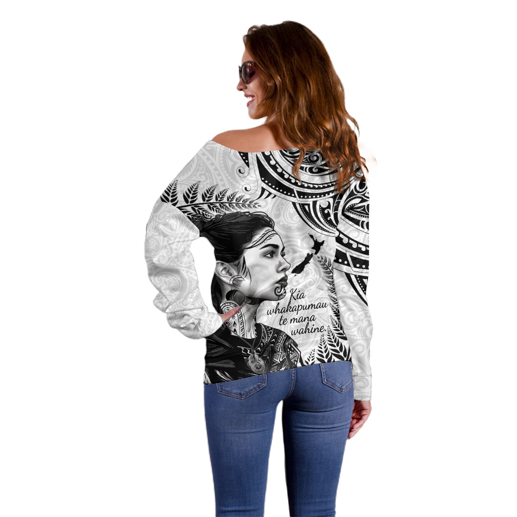 New Zealand Women's Day Off Shoulder Sweater Aotearoa Kia Whakapumau Te Mana Wahine