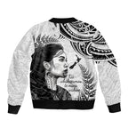 New Zealand Women's Day Sleeve Zip Bomber Jacket Aotearoa Kia Whakapumau Te Mana Wahine