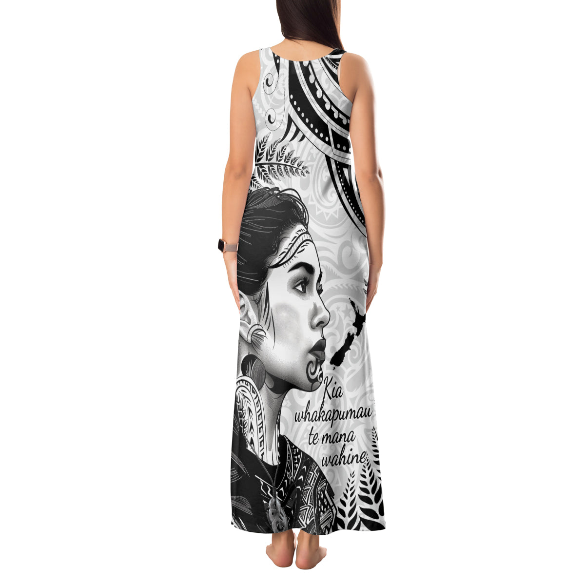 New Zealand Women's Day Tank Maxi Dress Aotearoa Kia Whakapumau Te Mana Wahine