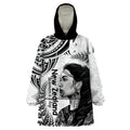 New Zealand Women's Day Wearable Blanket Hoodie Aotearoa Kia Whakapumau Te Mana Wahine
