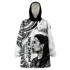 New Zealand Women's Day Wearable Blanket Hoodie Aotearoa Kia Whakapumau Te Mana Wahine