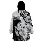 New Zealand Women's Day Wearable Blanket Hoodie Aotearoa Kia Whakapumau Te Mana Wahine