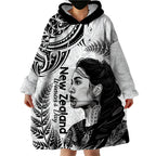 New Zealand Women's Day Wearable Blanket Hoodie Aotearoa Kia Whakapumau Te Mana Wahine