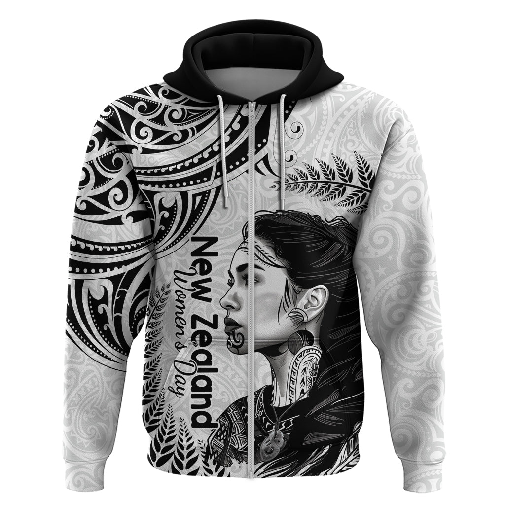 New Zealand Women's Day Zip Hoodie Aotearoa Kia Whakapumau Te Mana Wahine