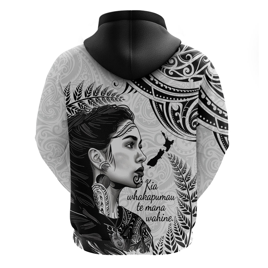 New Zealand Women's Day Zip Hoodie Aotearoa Kia Whakapumau Te Mana Wahine