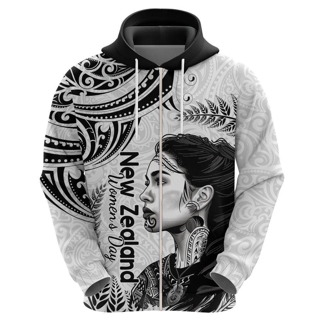 New Zealand Women's Day Zip Hoodie Aotearoa Kia Whakapumau Te Mana Wahine