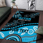 Different Not Less Autism Awareness Australia Personalised Area Rug Aussie Aboriginal Lizards