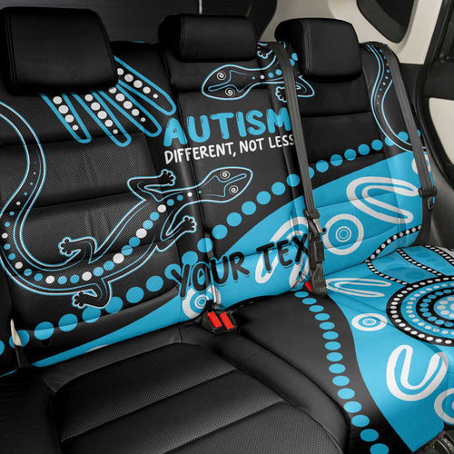 Different Not Less Autism Awareness Australia Personalised Back Car Seat Cover Aussie Aboriginal Lizards