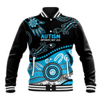 Different Not Less Autism Awareness Australia Personalised Baseball Jacket Aussie Aboriginal Lizards