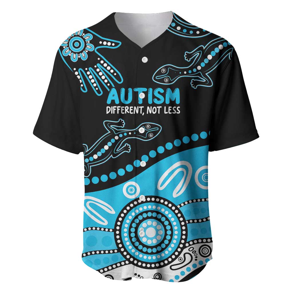 Different Not Less Autism Awareness Australia Personalised Baseball Jersey Aussie Aboriginal Lizards