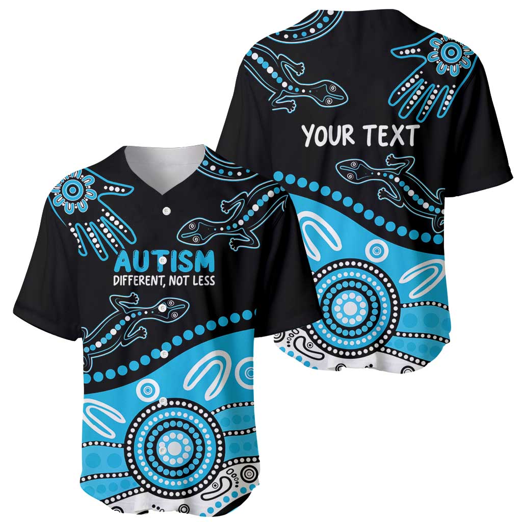 Different Not Less Autism Awareness Australia Personalised Baseball Jersey Aussie Aboriginal Lizards