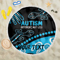 Different Not Less Autism Awareness Australia Personalised Beach Blanket Aussie Aboriginal Lizards