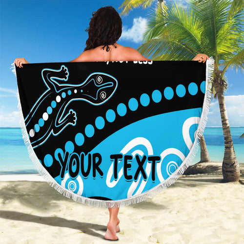 Different Not Less Autism Awareness Australia Personalised Beach Blanket Aussie Aboriginal Lizards
