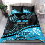 Different Not Less Autism Awareness Australia Personalised Bedding Set Aussie Aboriginal Lizards