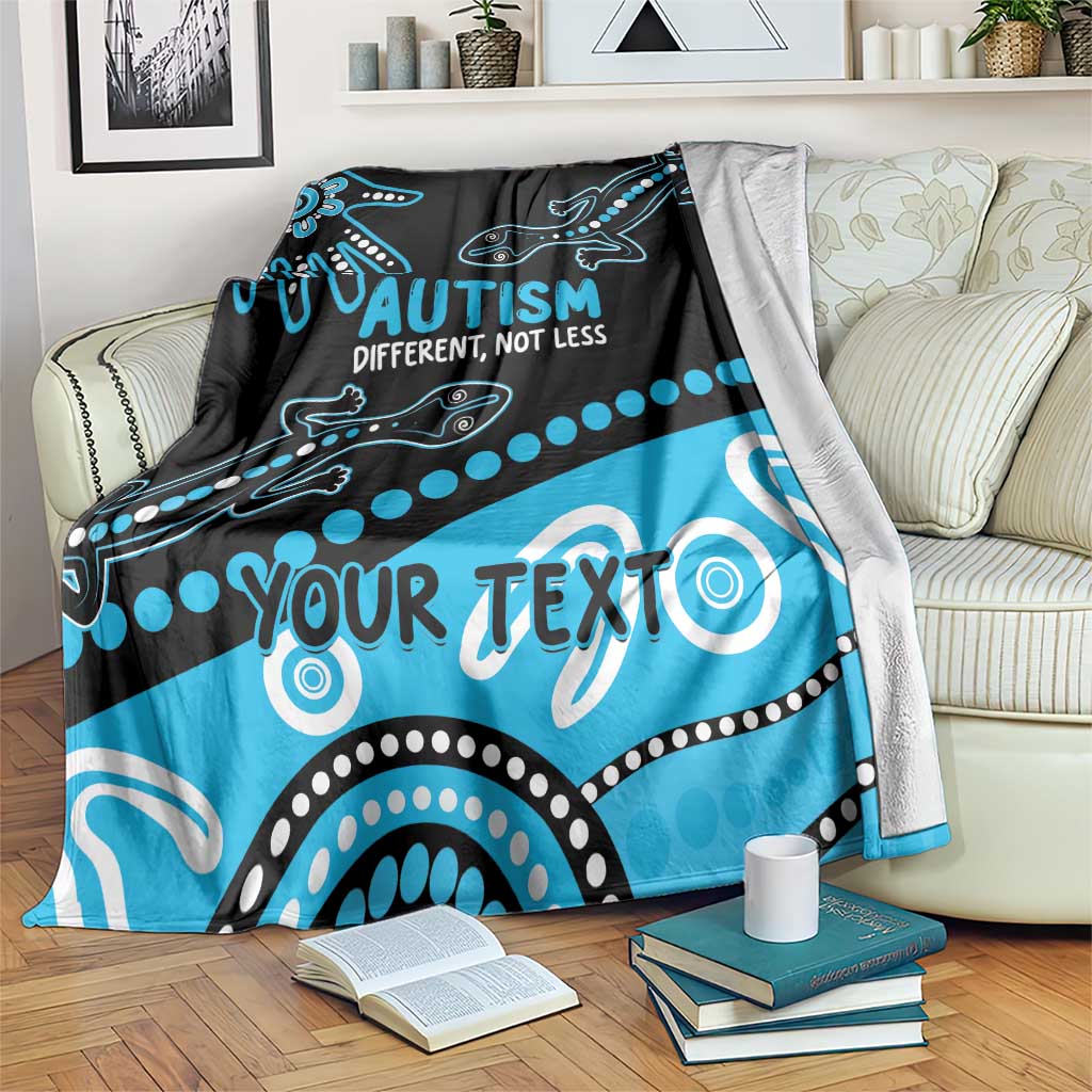 Different Not Less Autism Awareness Australia Personalised Blanket Aussie Aboriginal Lizards