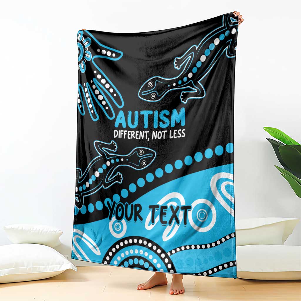 Different Not Less Autism Awareness Australia Personalised Blanket Aussie Aboriginal Lizards