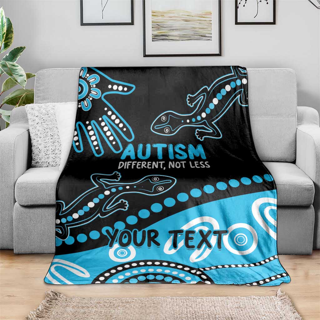 Different Not Less Autism Awareness Australia Personalised Blanket Aussie Aboriginal Lizards